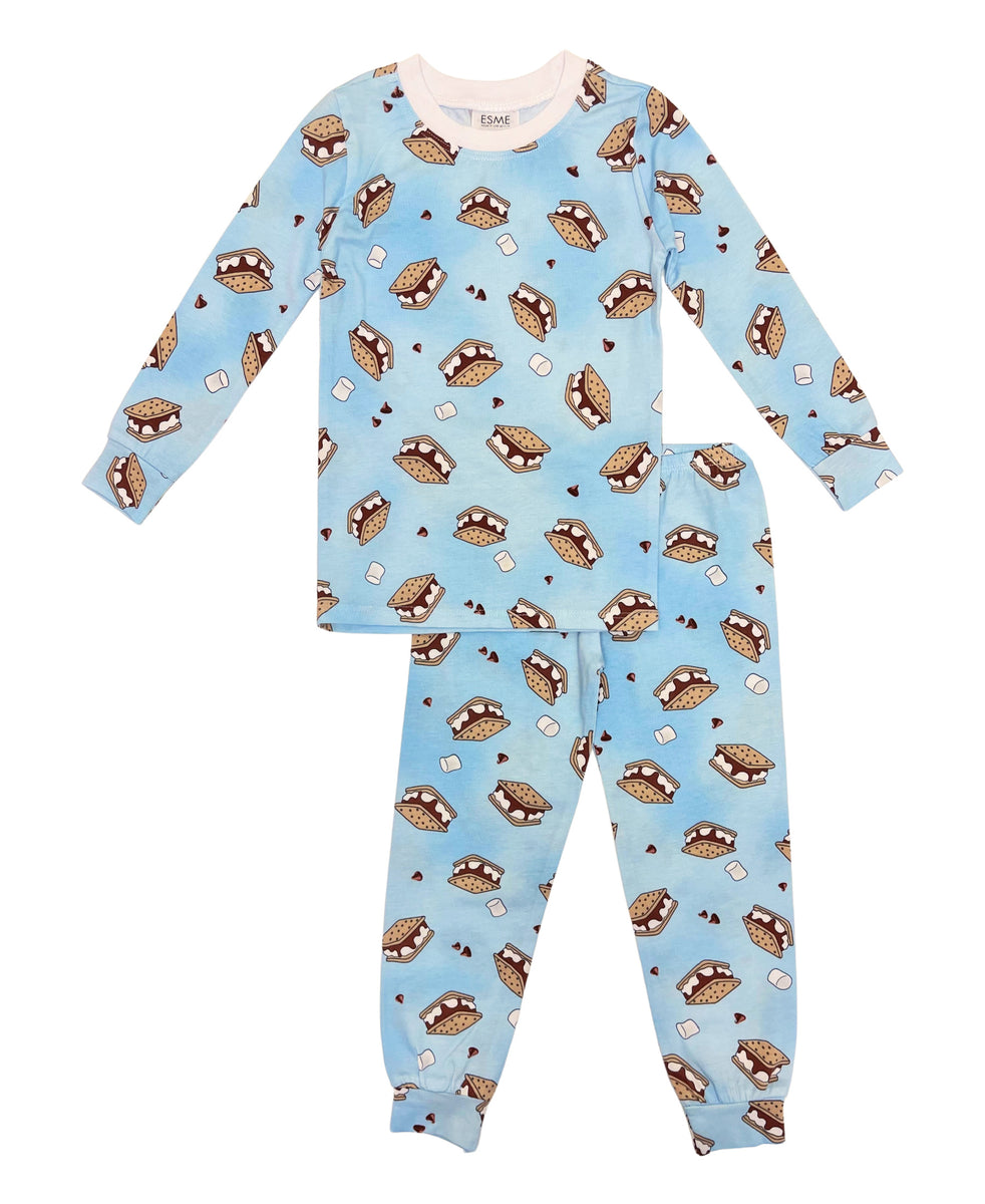 Esme Blue S'mores Long Sleeve Pajamas – Sprout Kids