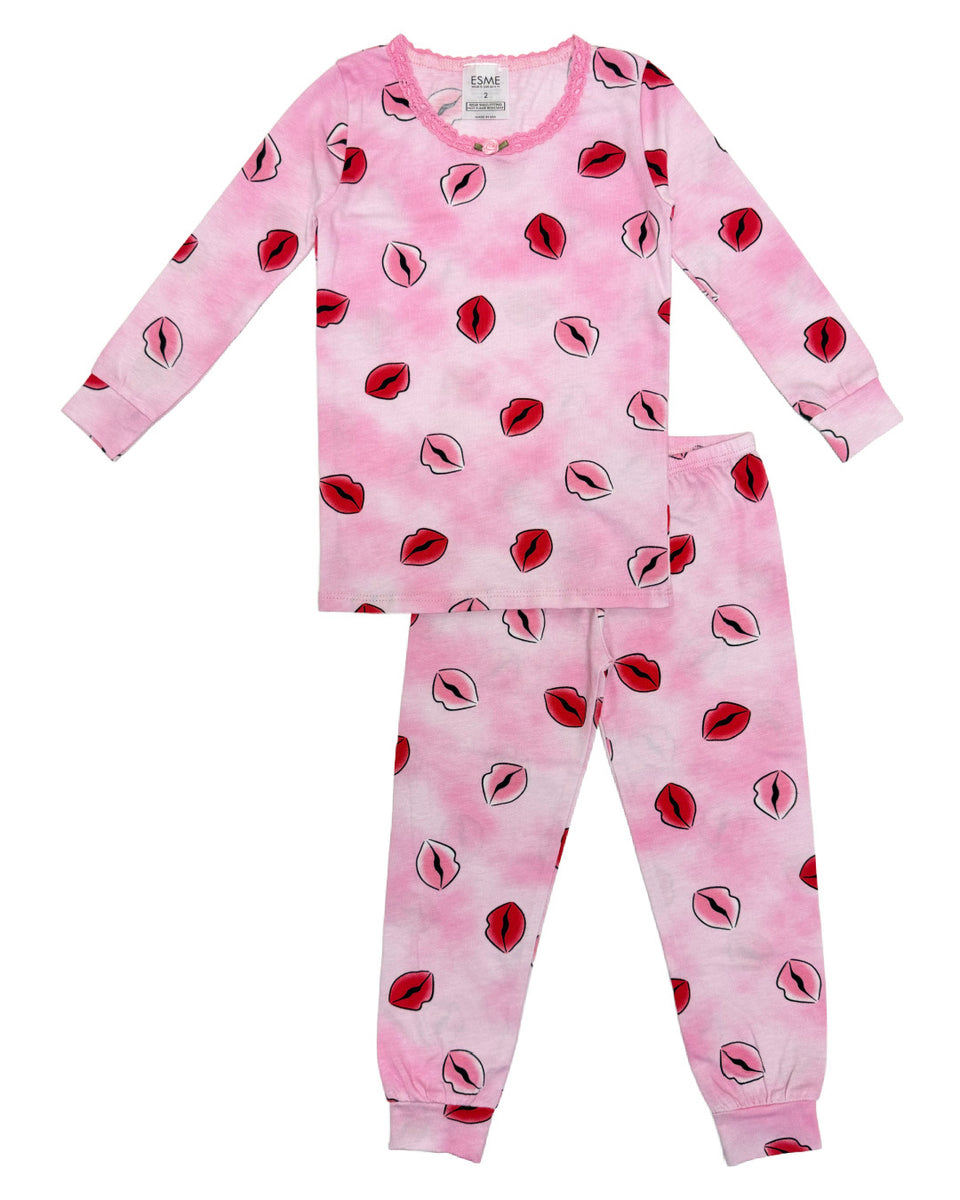 Esme Lips Long Sleeve Pajamas – Sprout Kids